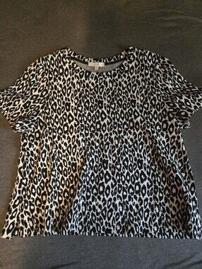 Animal Printed Short Sleeve Women's Top
